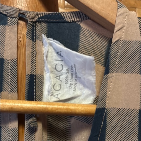 Acacia Swimwear Blue and Tan Pamala Checkered Haiku Romper small - Picture 2 of 14